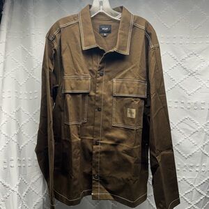 HUF Mason Collaboration Shacket Espresso Brown Workwear Jacket Mens XL